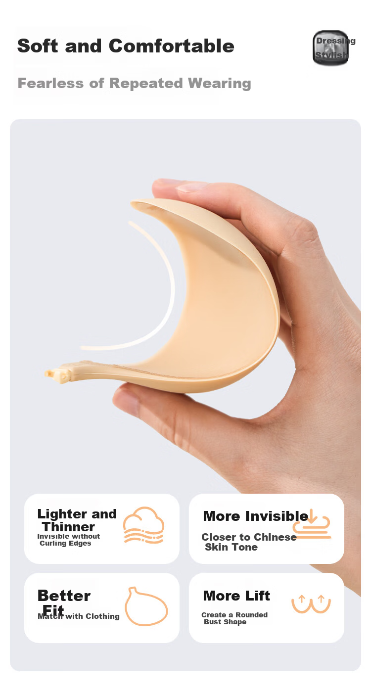 SBEAUTY Breathable Invisible Push-Up Breast Lift Adhesive Pads for Women, Enhancing Cleavage and Size, Summer Anti-Exposure, Wedding Dress Nipple Covers, Pair B 14
