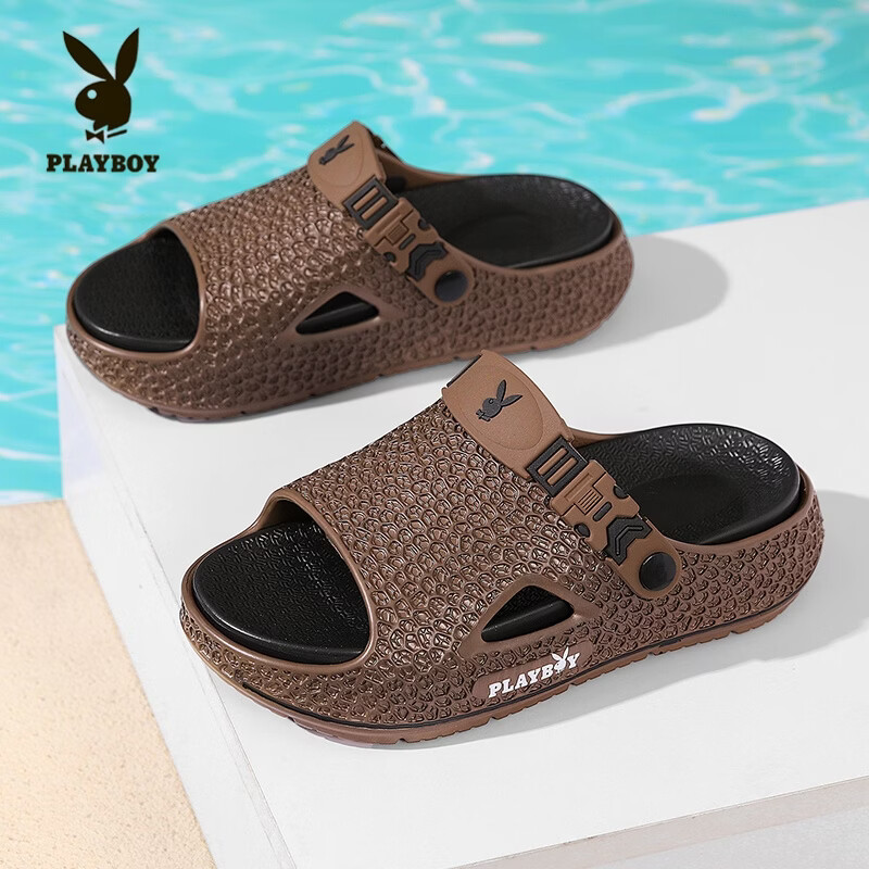 PLAYBOY Men's Squishy Flip Flops Summer 2026 New Outdoor Non-Slip Casual Beach Sandals