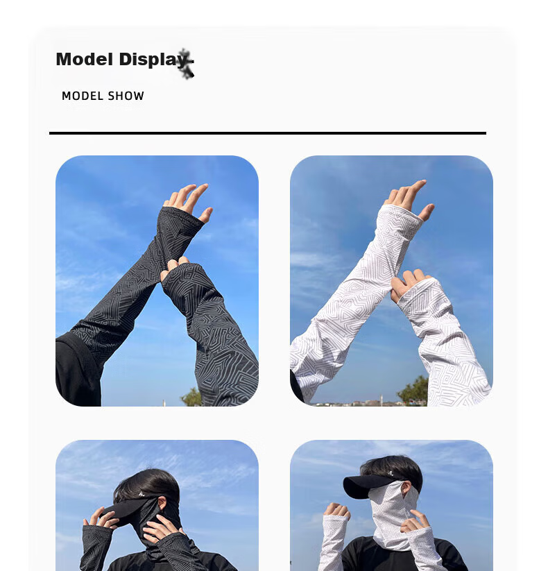 Huili Sun Protection Ice Sleeves for Men, Summer Loose Arm Sleeves, Silk Cool-Feeling Arm Guards, Outdoor Driving Cycling Arm Sleeves for Wome 17