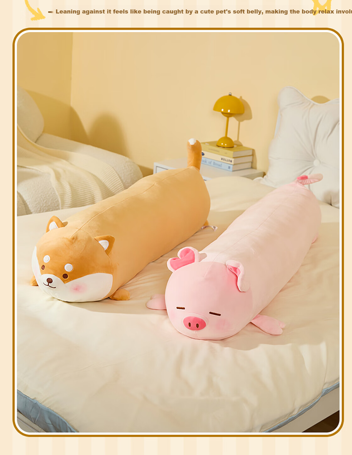 MINISO Gift Bear Series - Lying Pose Hug Pillow Bed Backrest Side Sleep Leg Hugging Doll Pillow Cushion Sofa Lumbar Pillow 6
