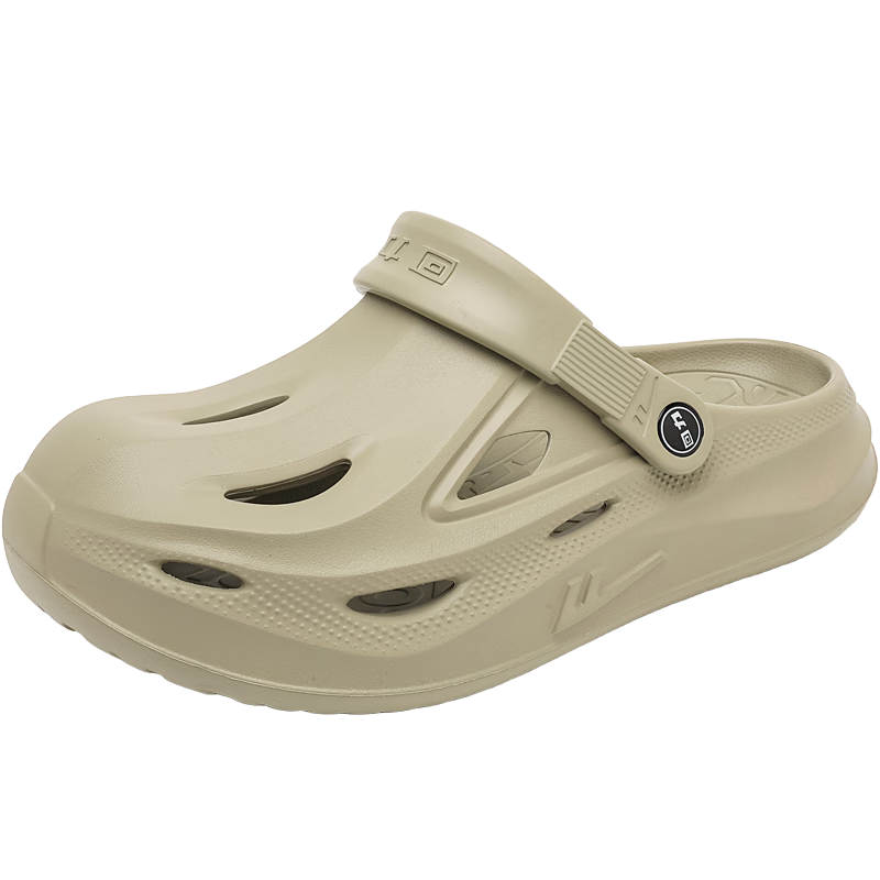 Warrior Men's Summer Breathable Sandals Closed-Toe Beach Slippers SDJ-0752 Gray-Green Size 42