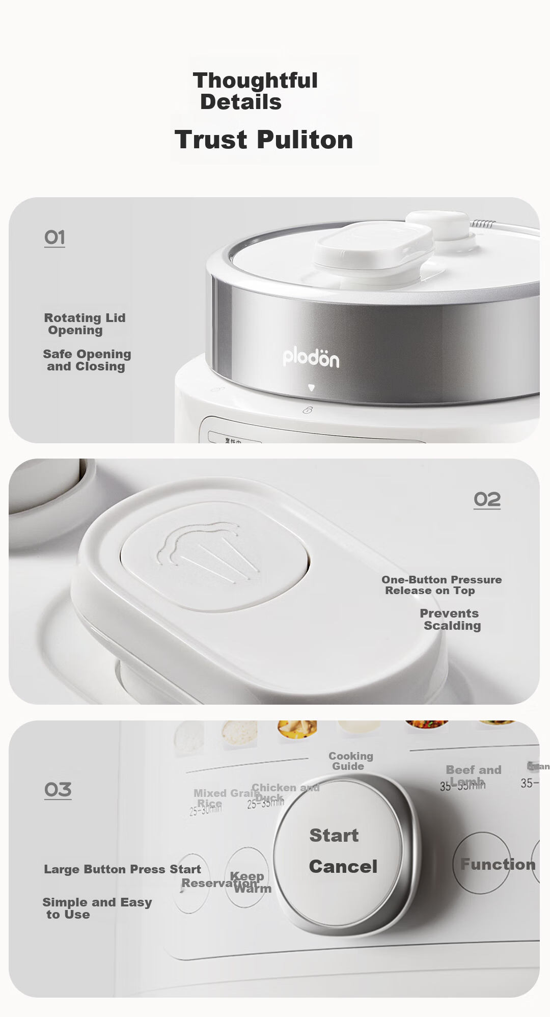 PLODON Baby Rice Oil Supplementary Food Electric Pressure Cooker, Non-Coated Multifunctional BB Infant Small Home Electric Rice Cooker 2L 19