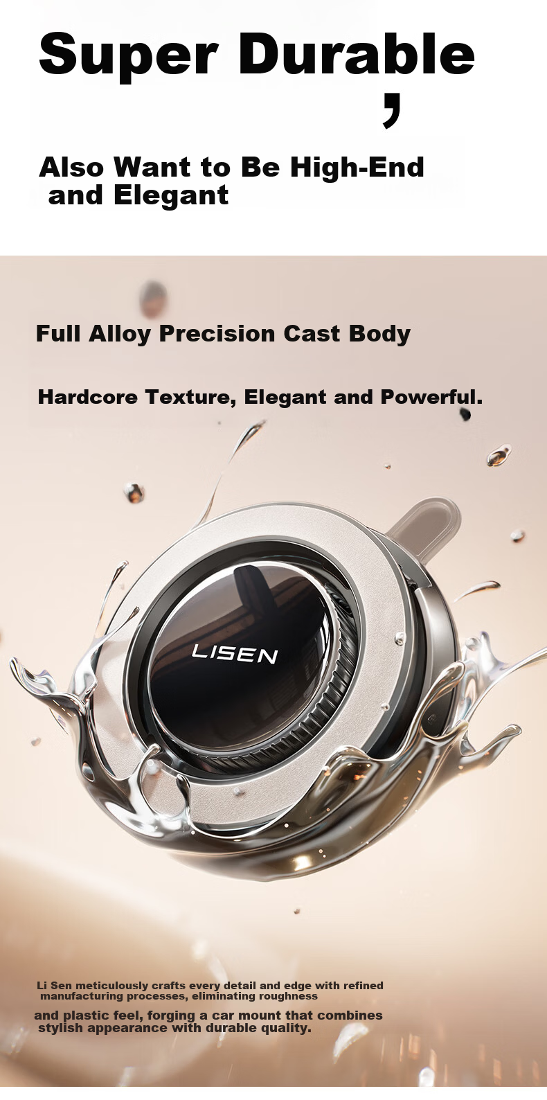 Lisen [Best Seller Million | Ring Moon Pro] Car Phone Holder 2026 New Magnetic Vacuum Suction Cup 7