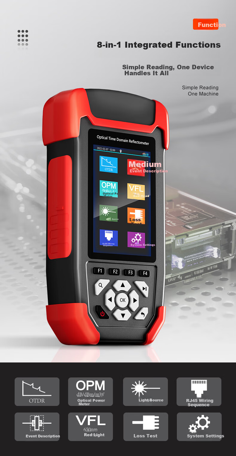SmartMouse NF-981 OTDR Fiber Optic Tester Fault Breakpoint Continuity Optical Time Domain Reflectometer Optical Loss Package Engineering Tool 1