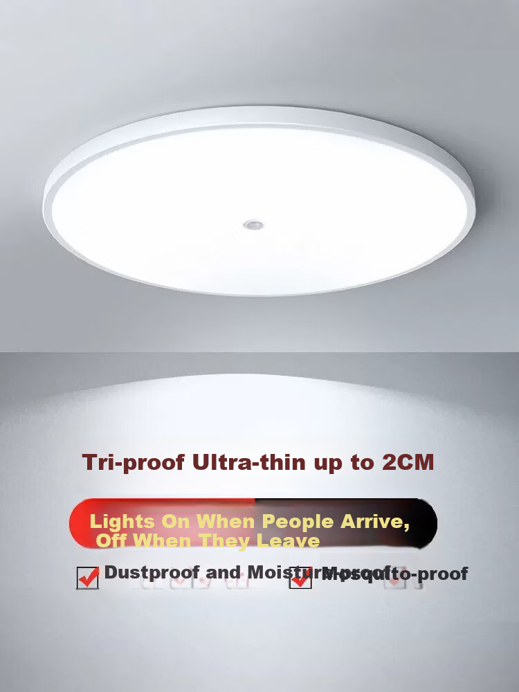 Labotareda Ultra-thin Three-proof Ceiling Light LED Infrared Human Body Sound Control Lamp for Stairs Corridor Hallway 1
