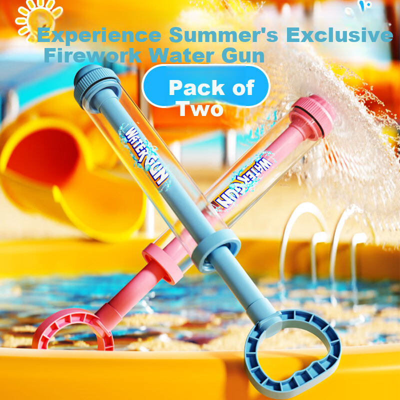 Wild Knight Kids Fireworks Water Gun Pull-Back Spraying Toy Water Play Gun for 3-6 Year Old Boys and Girls Water Battle Cannon