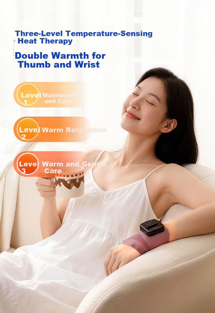 Keliang Hand Massager Wrist Massager Thumb Tenosynovitis Brace Pulse Heat Therapy Left Hand Model Birthday Gift for Mom Girlfriend Price Protection 618 4