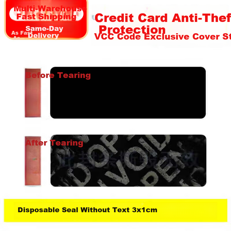 Shushan Credit Card Anti-Theft Protection VCC Code Cover Sticker Disposable Adhesive 35-Pack