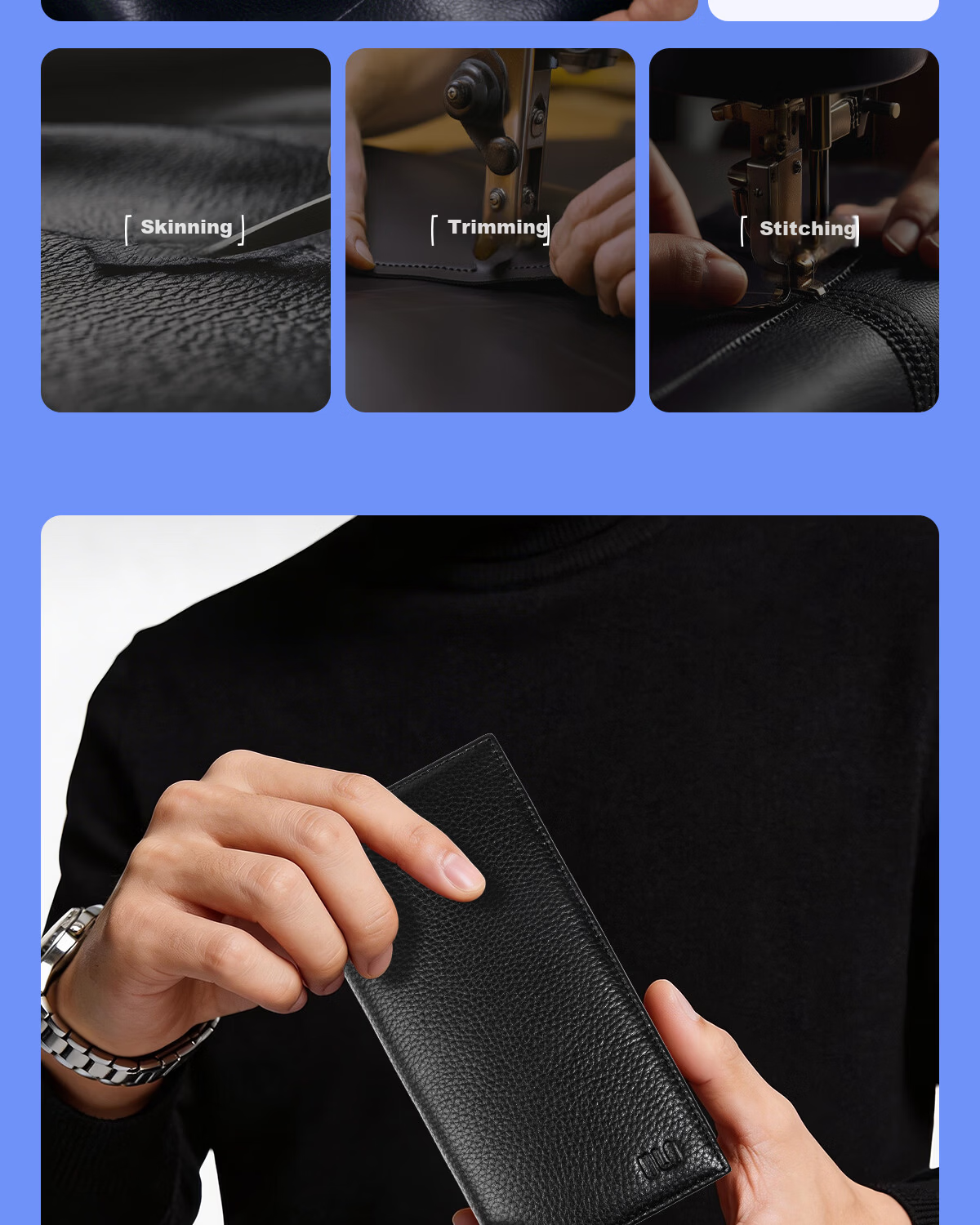 HLA Men's Long Wallet 2026 New Style Coin Purse Card Holder Birthday Gift for Boyfriend Husband 6
