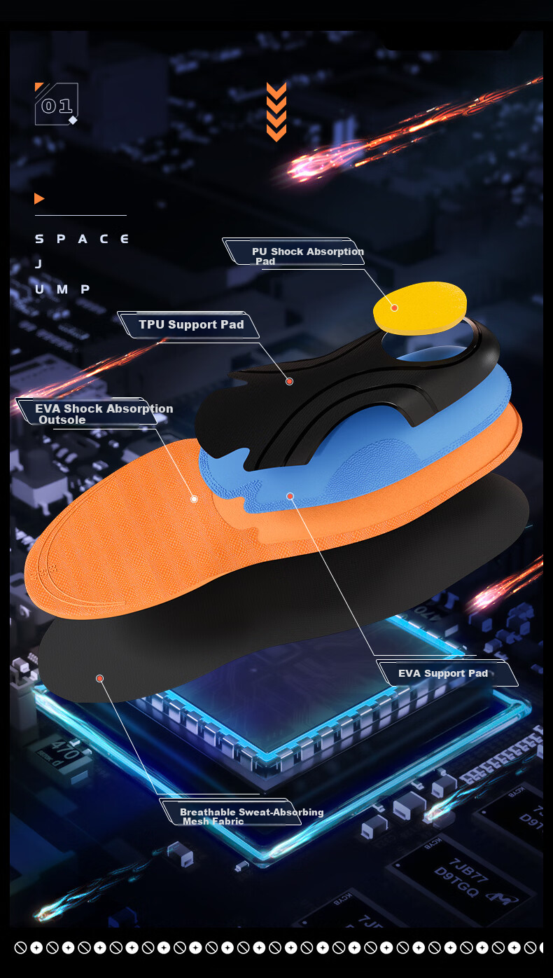 3515 Arch Support Insoles for Men Flat Feet Sports Insoles High-Efficiency Shock Absorption Full Support Comfortable for Long Standing 4