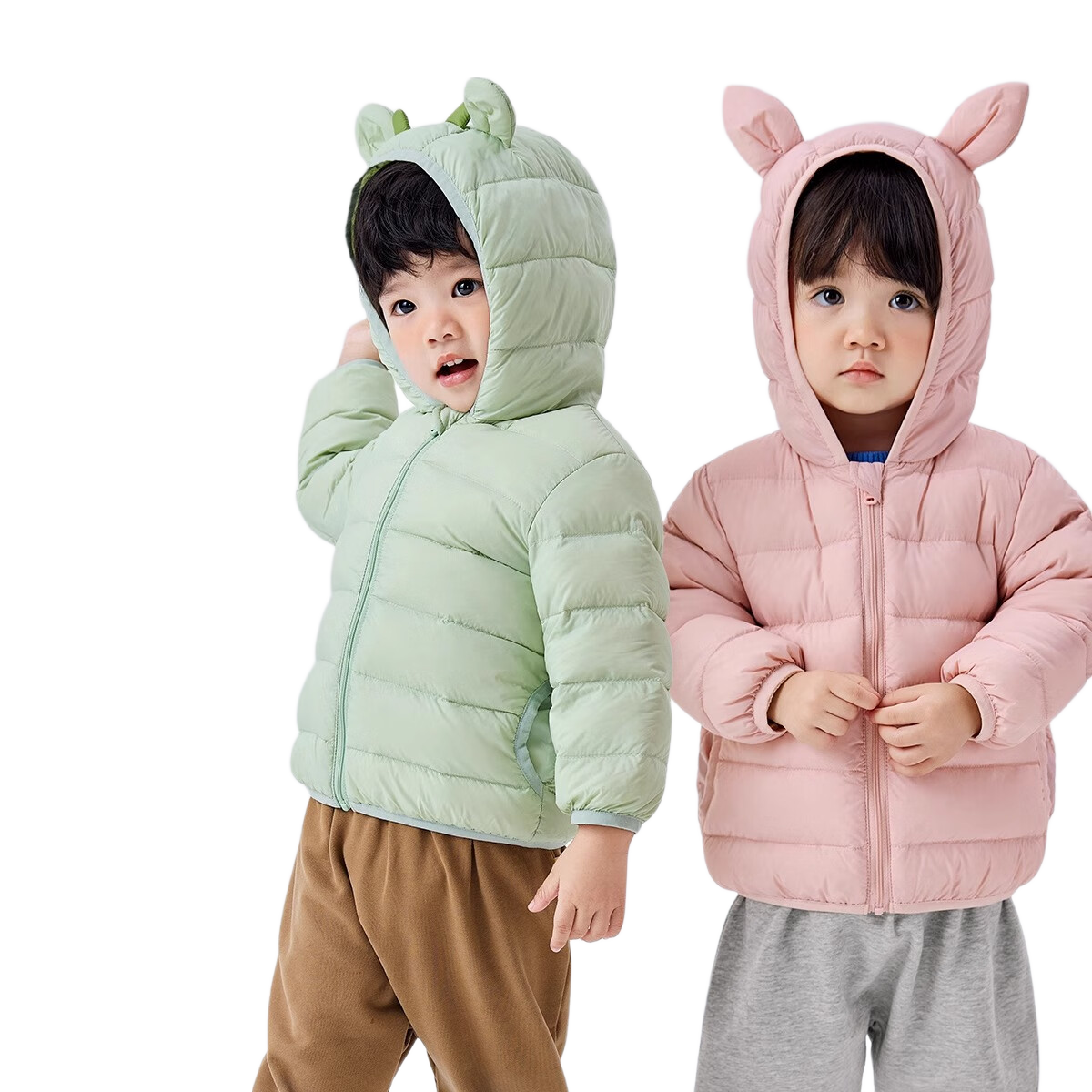 Dudujia Baby down Jacket, New Year Lightweight Children's White Duck Down, Warm Boys' Hooded Coat, Spring Festival Clothing, Green, Size 130