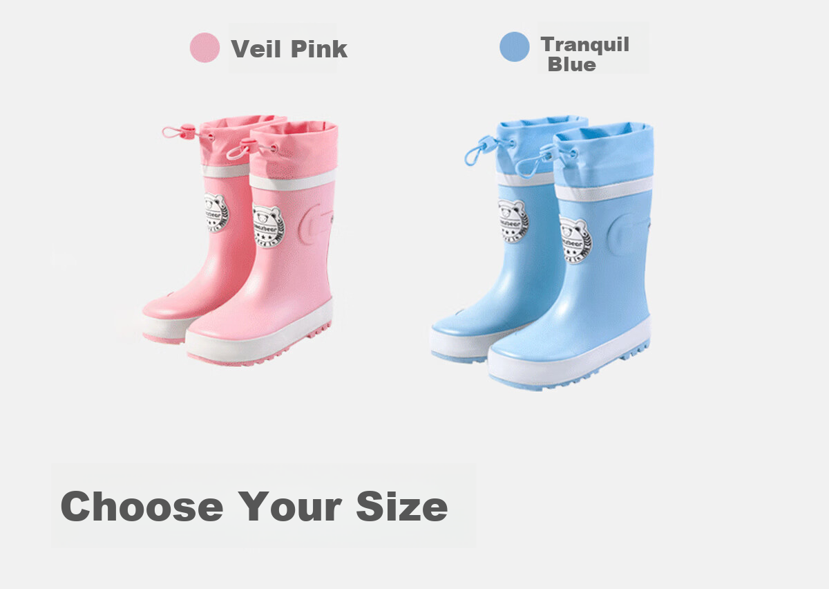 Sweet Baby Kids Rain Boots Boys 7-12 Years Old School Use JD Self-operated Non-slip Durable Rubber Rain Shoes 20