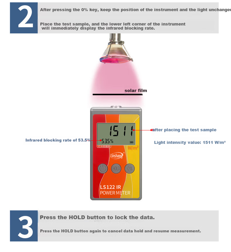 Linshang LS123 UV Power Meter Solar Film Sunscreen Clothing UV Blocking Effect Tester Radiometer 8