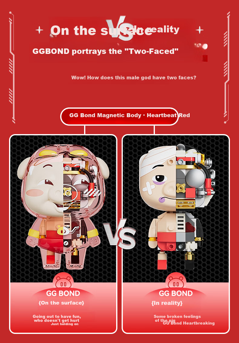 JAKI Building Block Mechanical Genuine GG Bond Magnetic Model Children's Toy Boys Girls Birthday Gift Red New Arrival 3