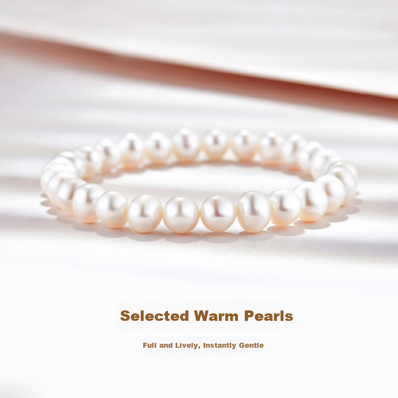 Benming Tang Natural Freshwater Pearl Bracelet for Women Simple Bead Bracelet 520 Valentine's Day Gift for Girlfriend Wife Birthday 1