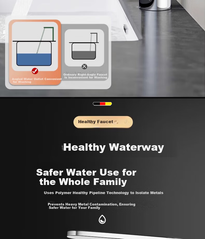 Canbo Robotic Arm Faucet 360° Rotatable Stainless Steel Lucky Cat Gray Hot and Cold Two-Stage Face Washing 7