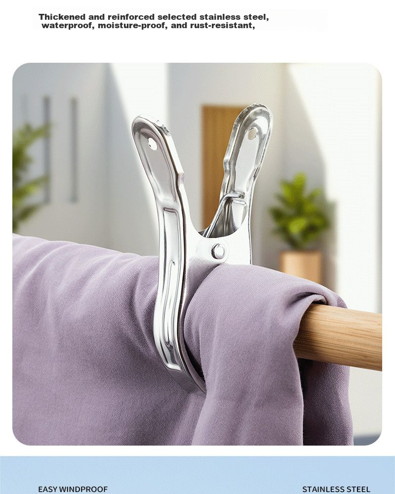 Mengtin Stainless Steel Windproof Clothes Pegs 11cm 10pcs Strong Grip for Drying Bedding 4