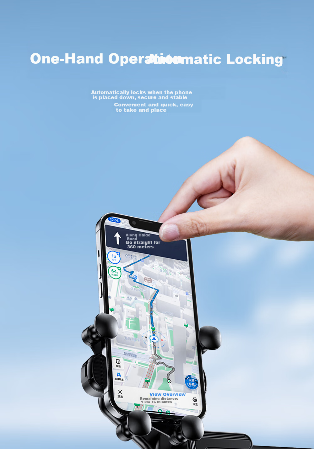 Digalun New Car Phone Holder Car Air Vent Navigation Gravity Invisible Retractable Mount 8