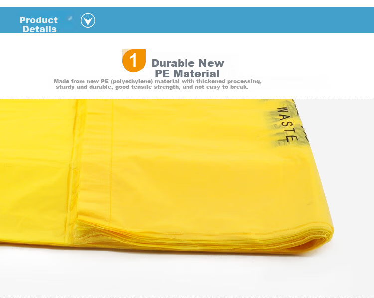 Yimeide LJD1123 Commercial Large Garbage Bags Property Sanitation Flat Plastic Bags Black 100x120cm (3 Mil 50pcs/Pack) 6