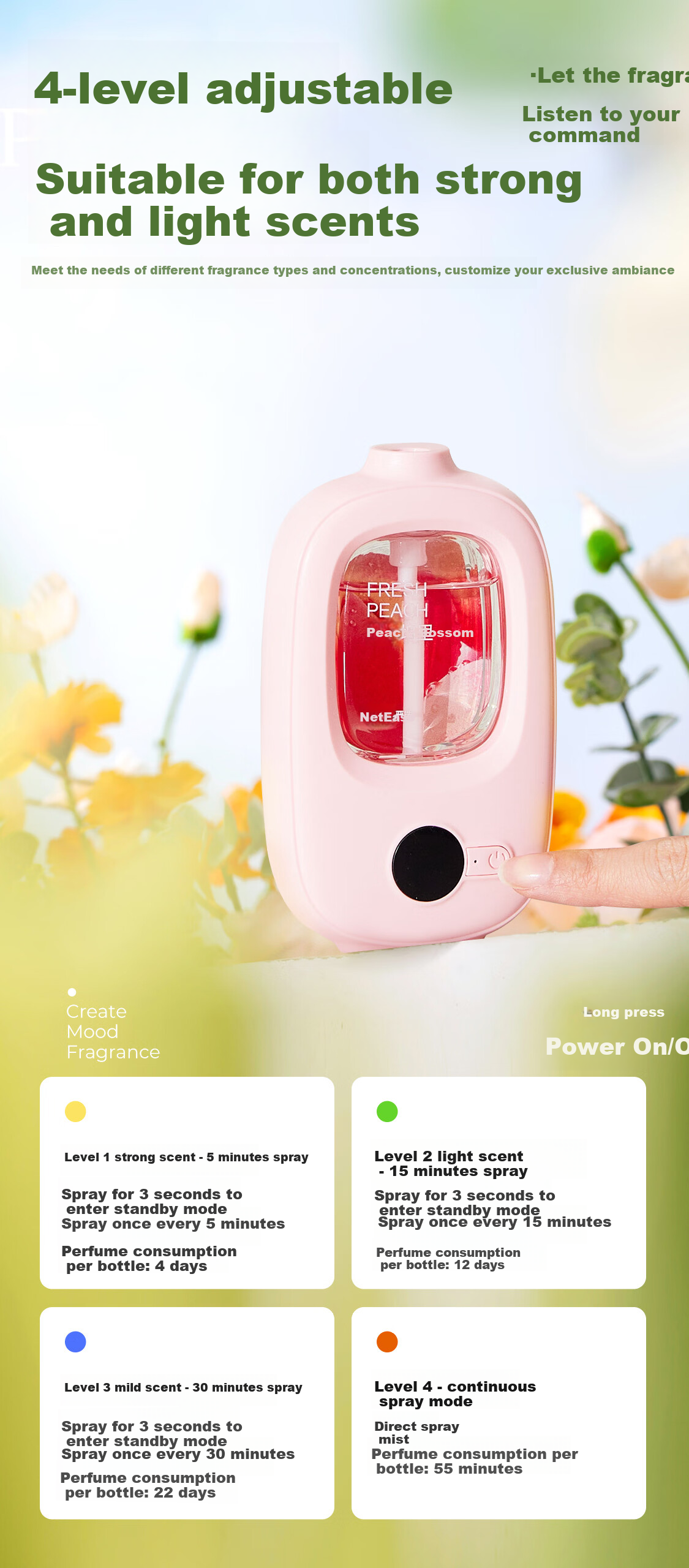 NetEase Yanxuan Pro Star Selection Home Indoor Aroma Diffuser Air Freshener Automatic Spray Osmanthus Essential Oil*1 11