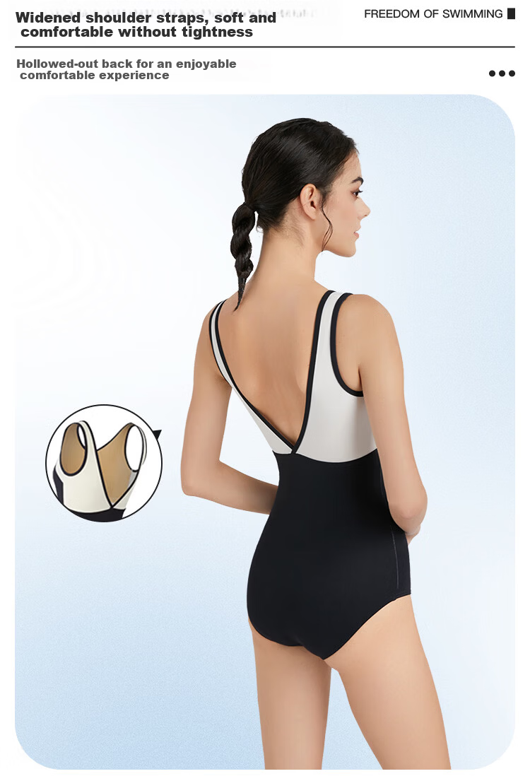 Arena Women's New South France Style Slim Sexy Sleeveless One-Piece Triangle Swimsuit Black and White XL 4