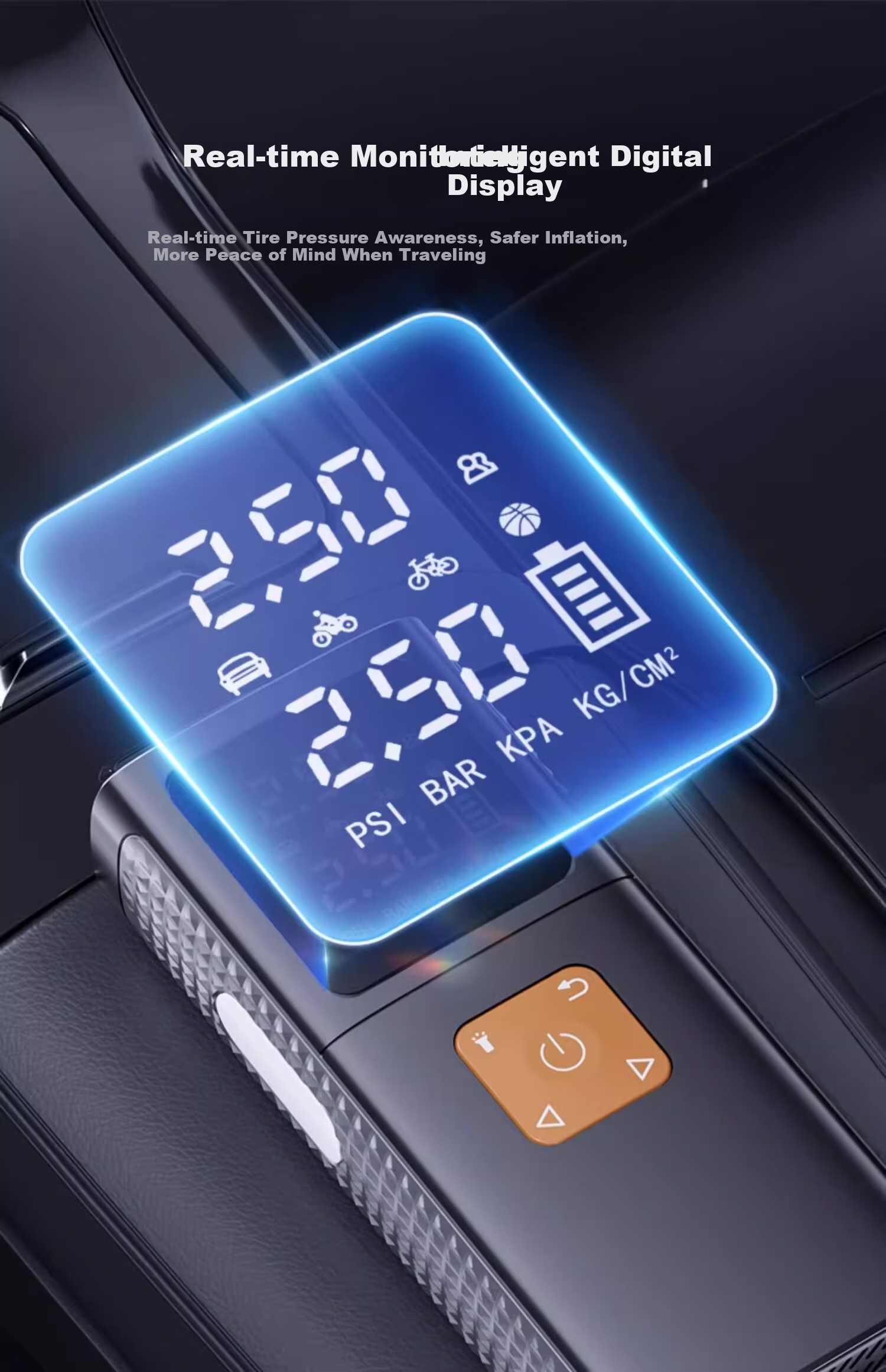 HELLOLEIBOO Car Wireless Air Pump Portable Electric Tire Inflator with Tire Pressure Gauge for Cars 17