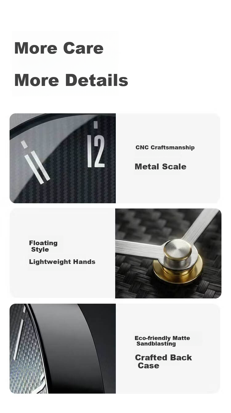 JD NeoCarbon Series T300 Carbon Fiber Silent Wall Clock Living Room 2026 New Home Premium 35cm 10