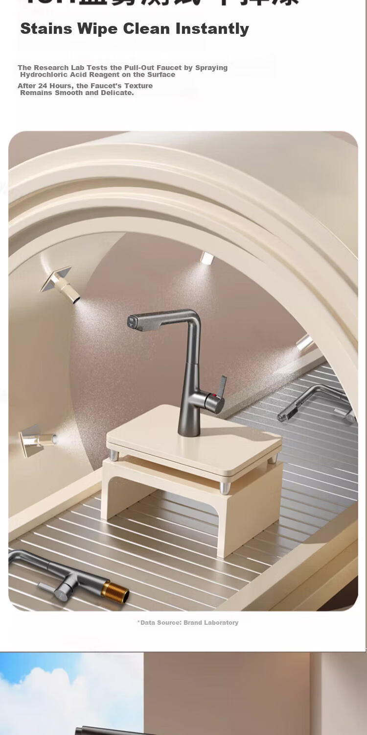 IVORPO [Germany] All-Copper Kitchen Pull-Out Faucet Hot and Cold Two-in-One Rotatable Sink Stretchable Swivel Faucet 15