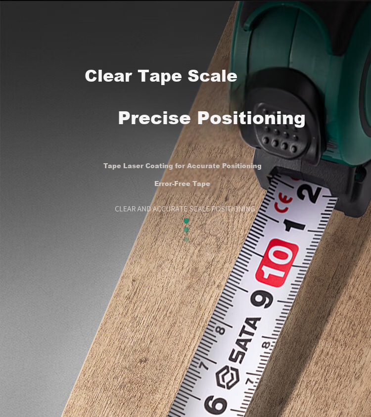 SATA 91333A Kaifeng Series Rubber-Coated Steel Tape Measure, 3.5M X 16MM, Double-Sided Measuring Tape with Rubber Coating And Locking Mechanism 4