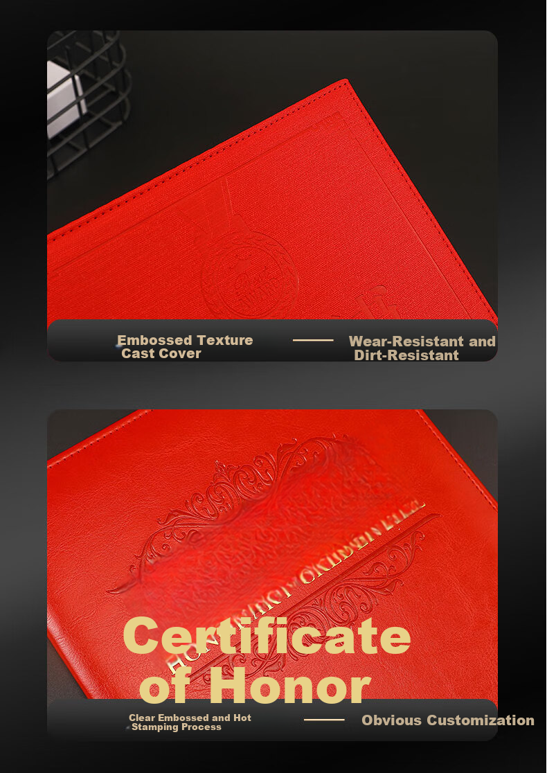 Zhongjian Stationery A4 Honor Certificate with Inner Core Embossed High-End Texture Honor Certificate Paper Training Commendation Award Certificate Printable Paper A4-08 Honor Certificate 3