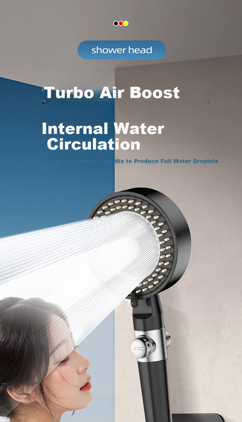 JROR [Germany] High-Pressure Single Spray Shower Head Bathroom Super Strong Water Flow Thermostatic Filtered Shower Head 3