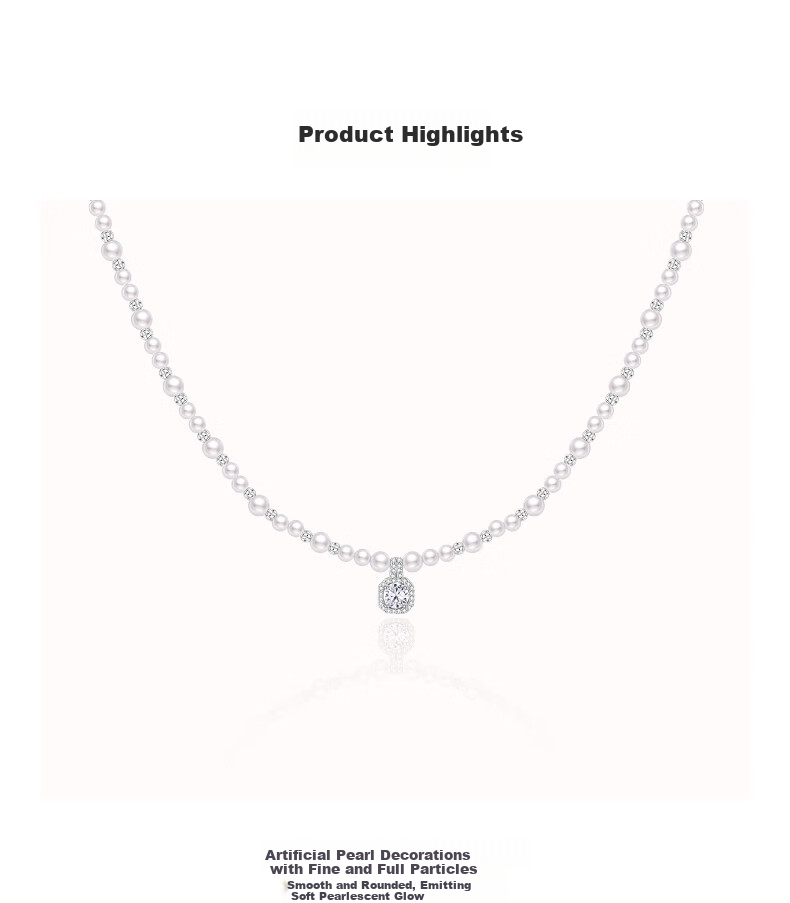 AJIDOU Women's Fashion Pearl Necklace French Vintage Pendant Niche Light Luxury Clavicle Chain Gift for Girlfriend Goddess Day 1