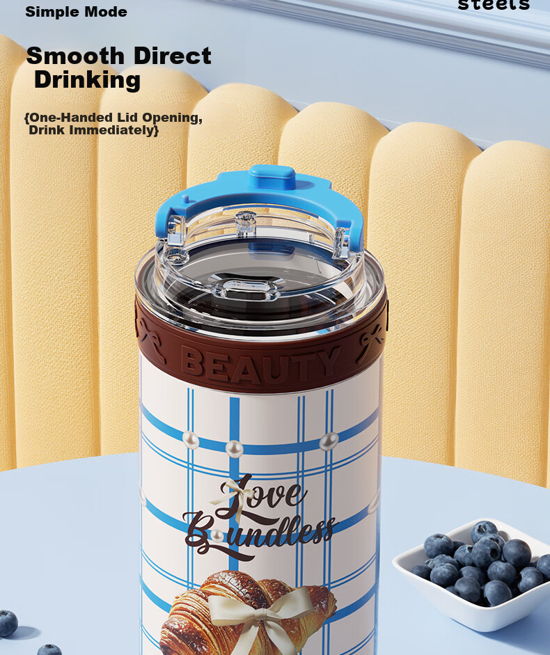BABLOV Huaban Sen Glass Liner Children's Insulated Cup Girls Coffee Cup Desktop Cup High-Value Straw Cup Water Cup Room Cup 9