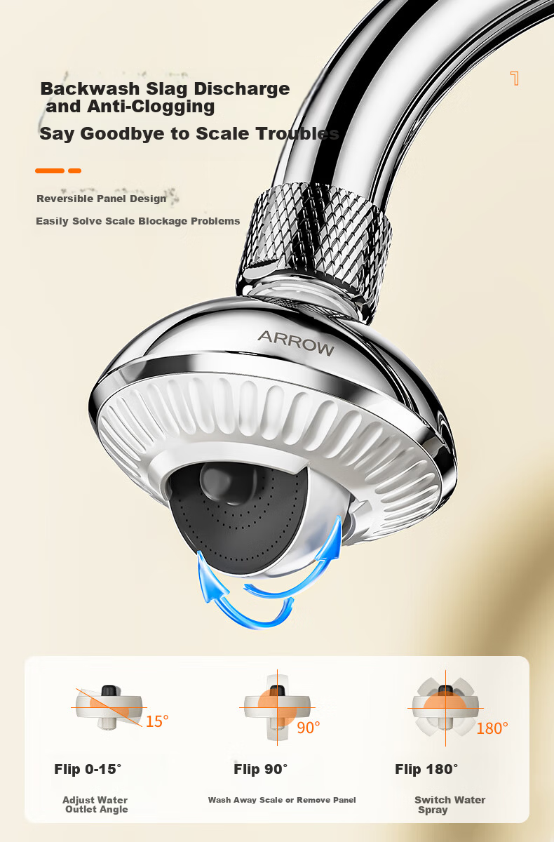 ARROW HT Small UFO Pressurized Splash-Proof Faucet Aerator Extender Dense Water Multi-Function 360° 9