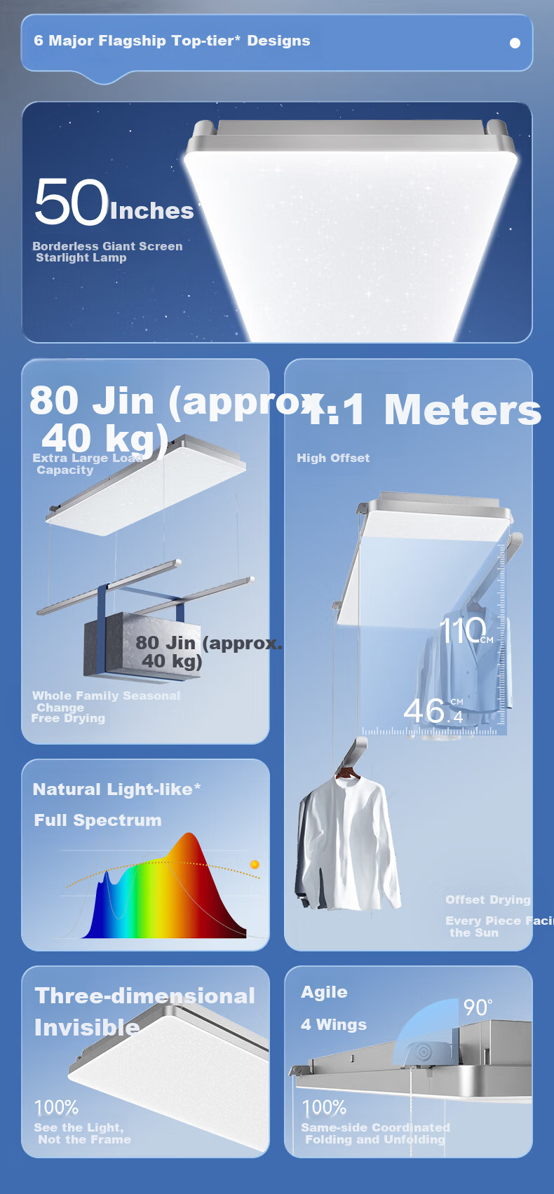 Mr. Bang Smart Electric Clothes Drying Rack Invisible Ultra-thin Quilt Drying with Starry Sky Light Lighting [L22pro] 3