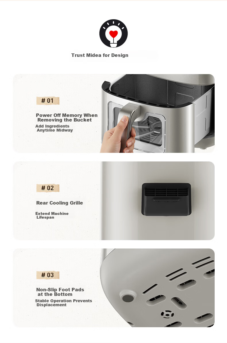 Midea Fresh Air Roasting Air Fryer [Price Protection 618] Non-Coated Stainless Steel Titanium Air Fryer Steam and Roast Combo 2026 New Model 6.5L Large Capacity KZC6521PRO 23