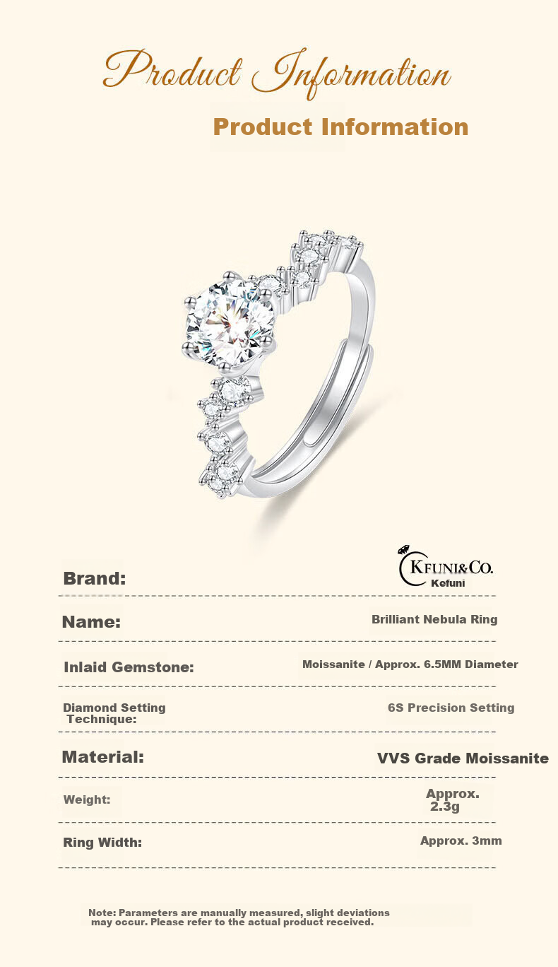 Kovni [Includes GRA Certificate] 1 Carat Moissanite Ring for Women Luxury Single Ring Birthday Valentine's Day Gift for Her 16