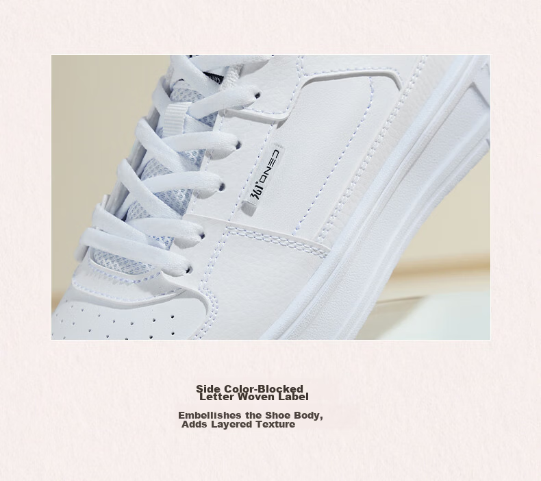 361° Qinghe 2 New Trendy Platform Leather Casual Sneakers Women's White Shoes 682636618-1 10