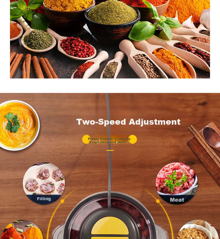 Donlim Stainless Steel Household Electric Meat Grinder Multifunctional Meat Mincer Meat Grinder Meat Mincer Garlic Grinder Food Processor 2L DL-JR373 11