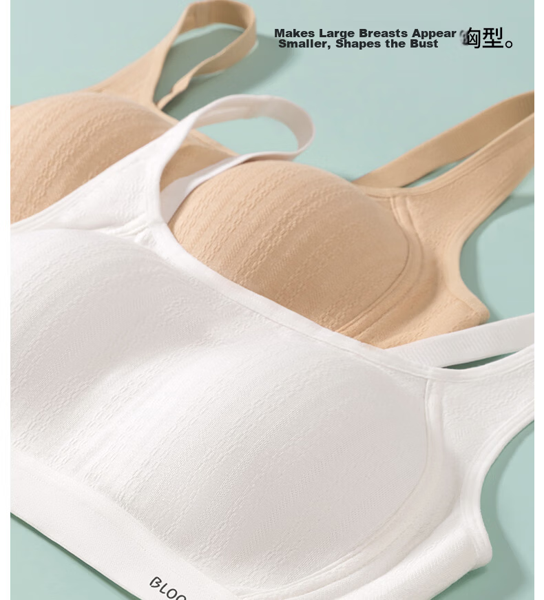 Meishianxuan Teen Girls Underwear Development Period 15-18 Years Old Pure Cotton Thin Strap Shockproof Fixed Cup Youth Bra for Middle and High School Students 14
