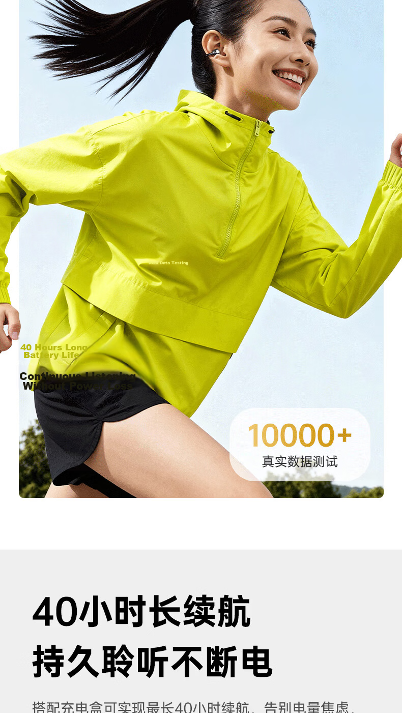 Zhongguo [Flagship Top Model | AI Translation Earbuds] Bluetooth Clip-On Bone Conduction Open Wireless Non-In-Ear Sports Running Gaming Long Battery Life 10