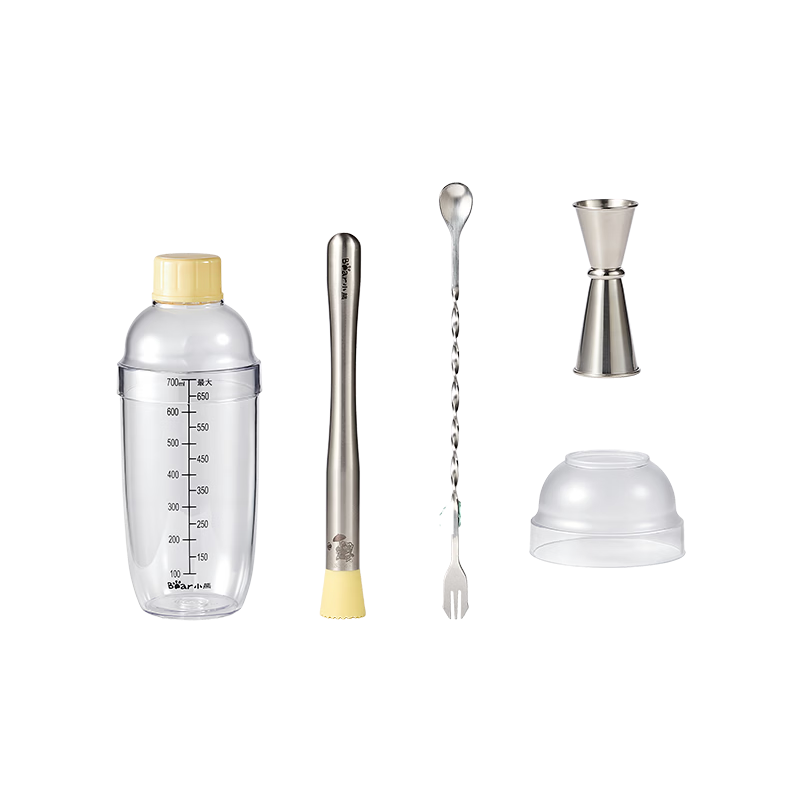 Bear Shaker Cup Handcrafted Lemon Tea Home Cocktail Mixer Set Multifunctional Plastic Milk Tea Cup Ice Tumbler 700ml