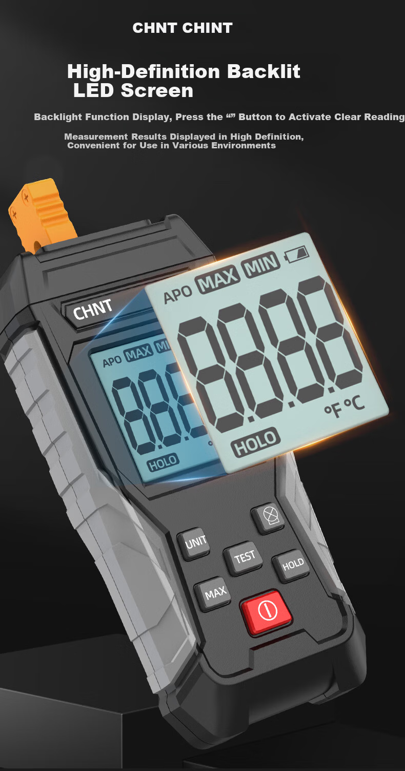 CHNT Industrial Contact Temperature Meter High-Precision K-Type Handheld Thermocouple Surface Temperature Gauge for Molds 7