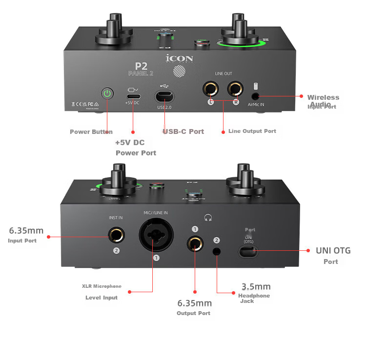ICON Panel 2 Live Streaming Audio Interface P2 External Computer Sound Card Professional Host Singing KTV Recording Live Broadcast E-commerce Gaming Stage Performance Teaching Streaming Equipment 15