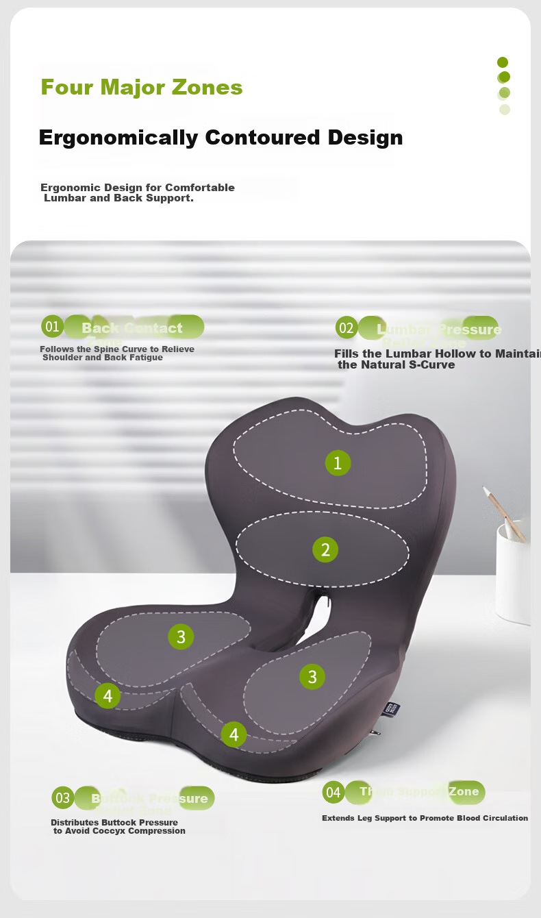 Bubble Waist Support Ergonomic Lumbar Cushion Integrated Backrest Office Chair Seat Pad Long Sitting Essential Father's Day Gift 5