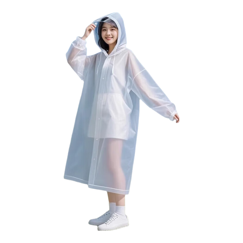 Chegui Disposable Thickened Portable Raincoat Anti-Storm Hooded Long Adult Raincoat 140g for Electric Vehicles