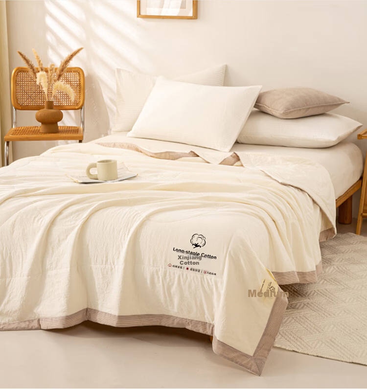 Urban Beauty A-Class 100% Xinjiang Pure Cotton Summer Quilt Air Conditioning Quilt Thin Summer Blanket Machine Washable 200*230cm 6
