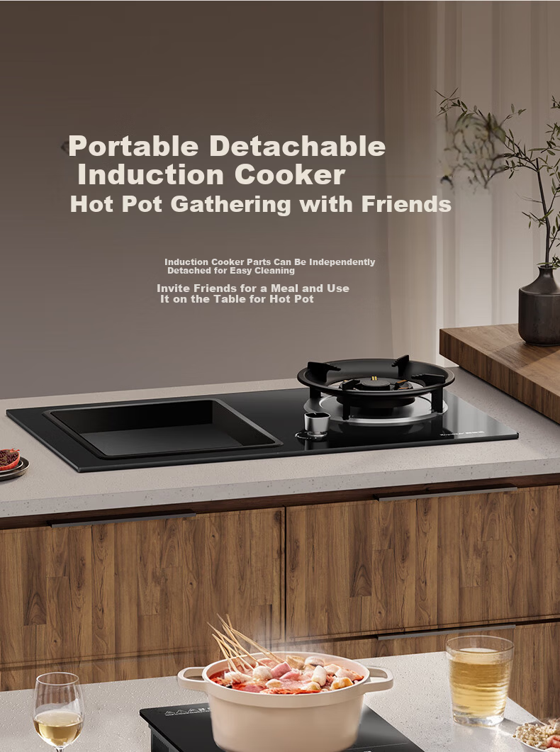 Royalstar Extraordinary Series Dual Fuel Gas and Electric Stove Built-in Double Burner Gas Cooker with Copper Burner Cap JZDY-25A1 Left 5