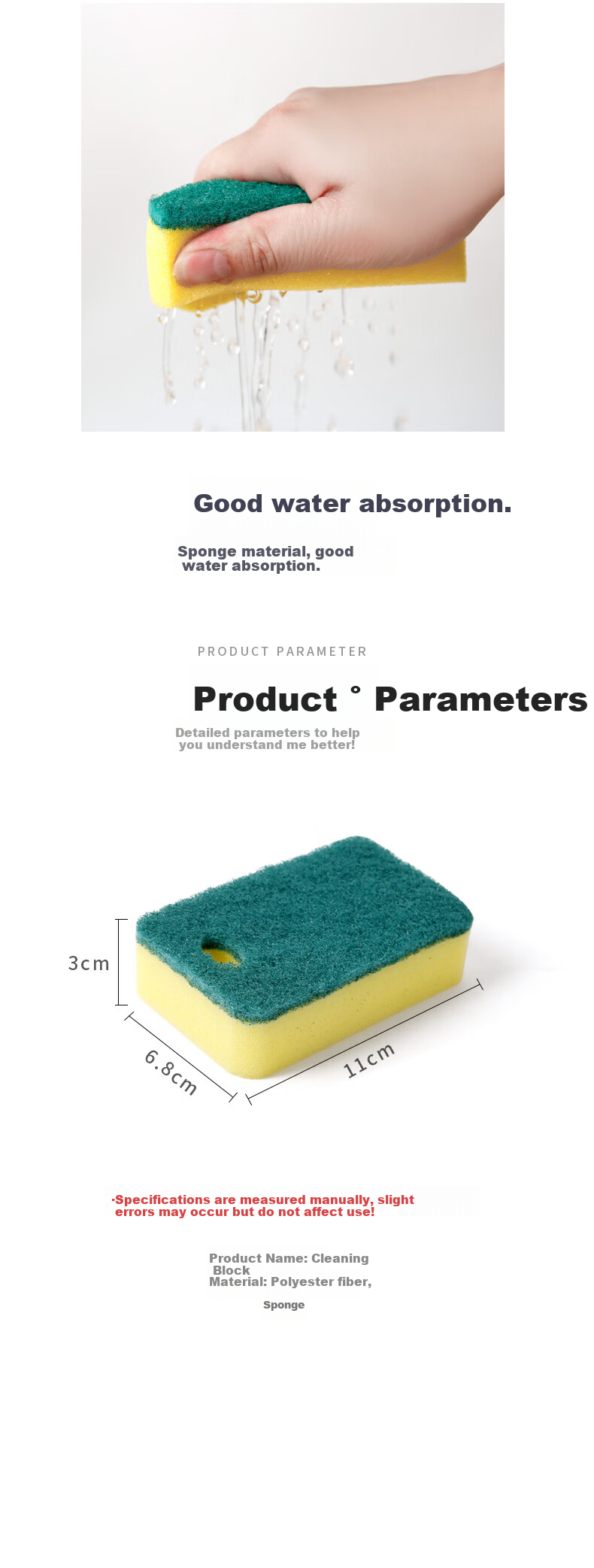 Xiyio Sponge Cleaning Pads 10 Pieces 5