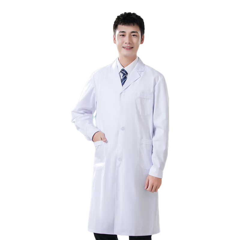 Leyoubaiyi Thickened Long Sleeve White Lab Coat 3XL Size Doctor Unisex Student Chemistry Experiment Workwear
